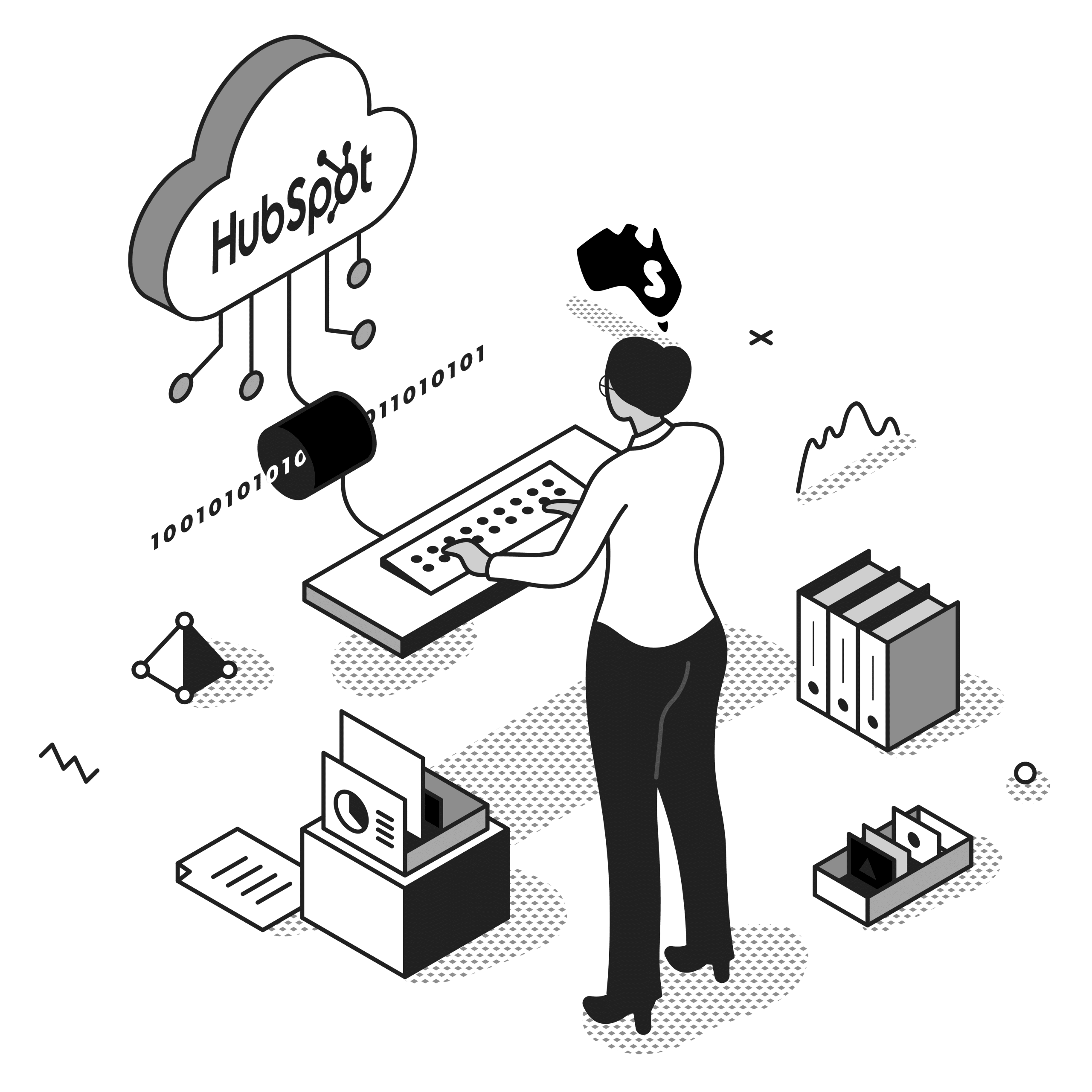 hubspot and woocommerce integration illustration